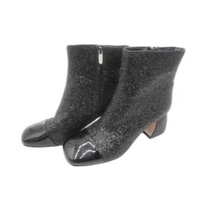 New Circus NY Osten glitter-clad cap-toed Black Glitter bootie block Heel size 9